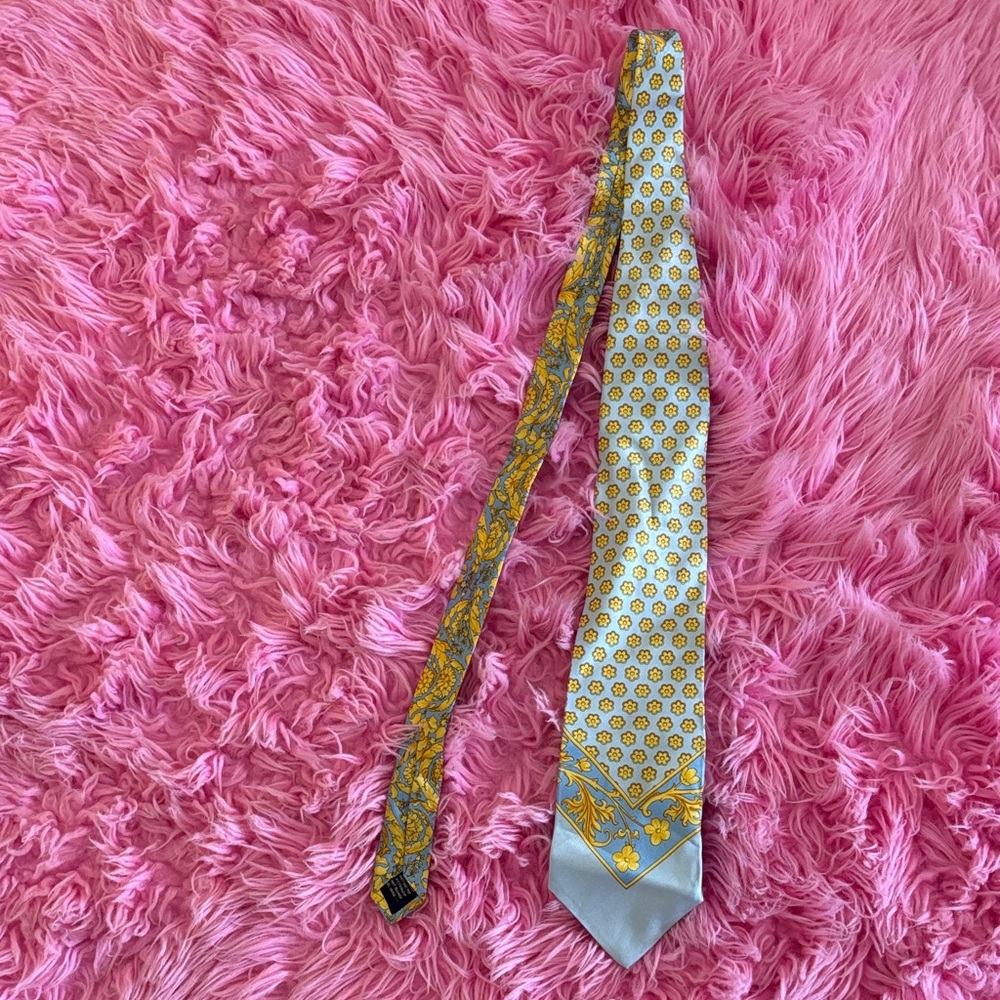 BUY ONE GET ONE FREE —Versus Floral Yellow and Blue Tie